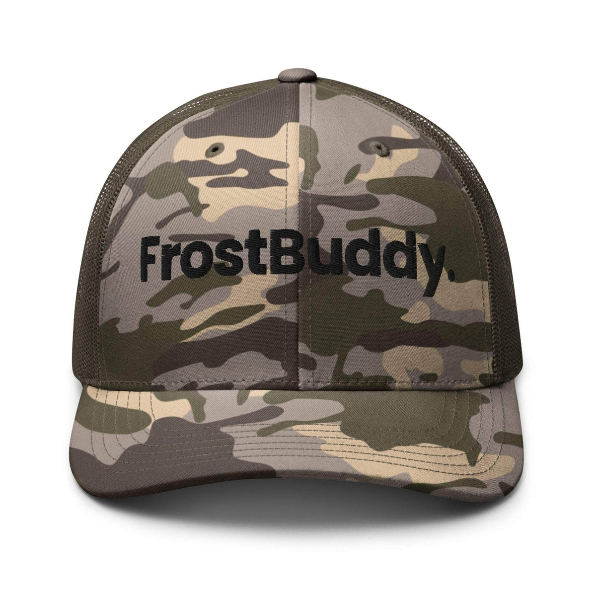 Frost Buddy Camo/Olive Logo Camouflage Trucker Hat #color_camo/olive
